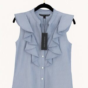 Blue Ruffle Women's Top